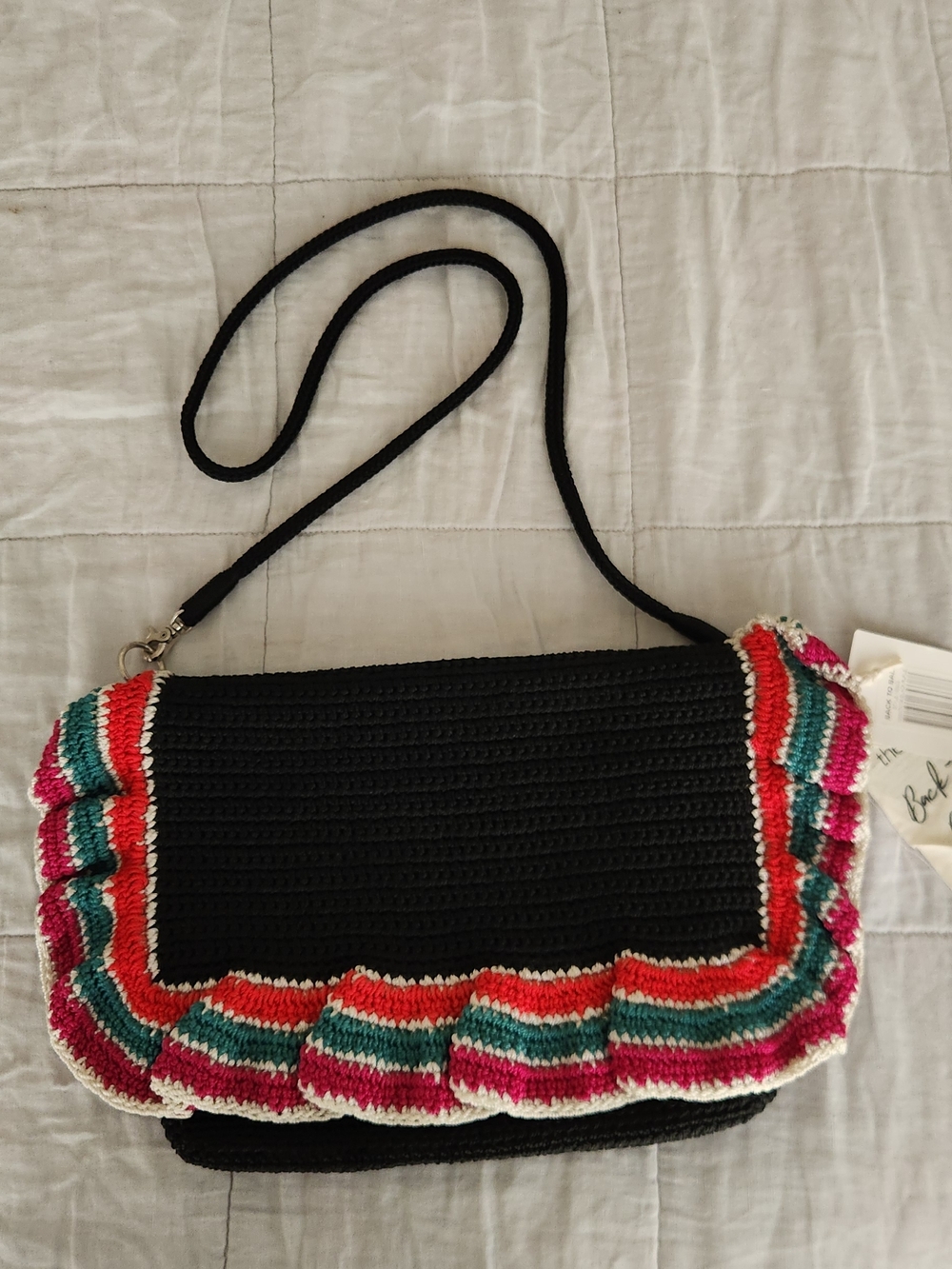 The Sak Back to Bali Black Crochet Convertible Bag, NWT